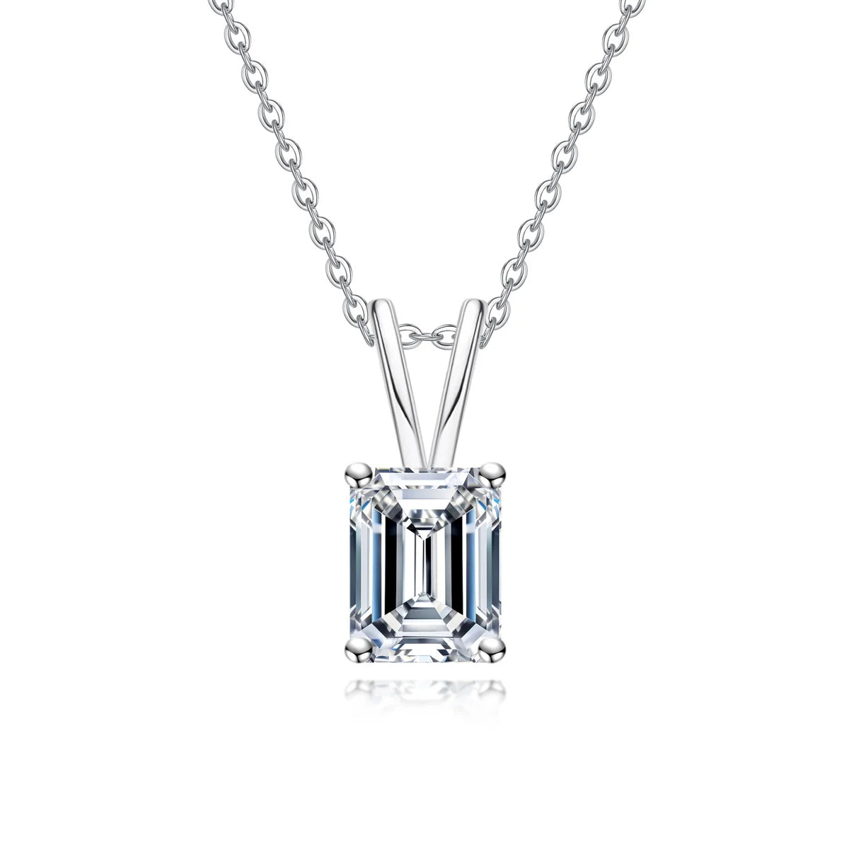 Colar Esmeralda Moissanite Prata 925 Luar Meridiana
