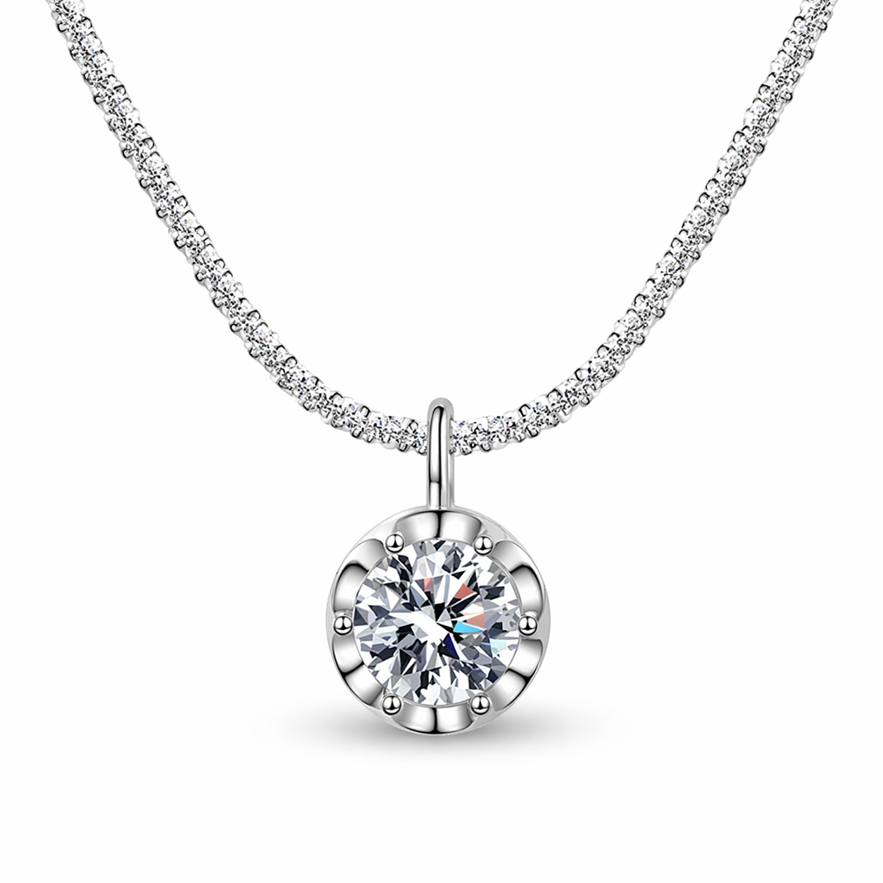 Colar Ponto de Luz Moissanite Prata 925 Luar Brisa