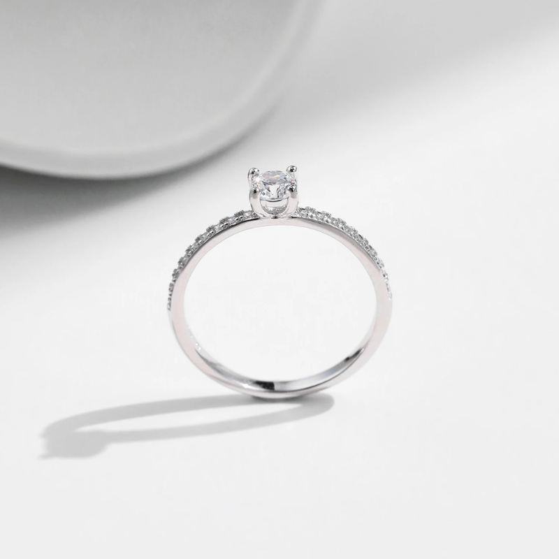 Anel Solitário Essencial Brilhante com Moissanite Banho Ouro 18k Luar Dara - foto 3