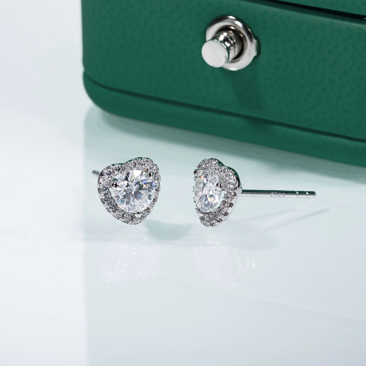 Brinco Coração Moissanite Prata 925 Luar Encanto - foto 4