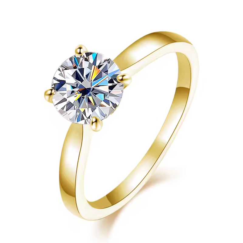 Anel Solitário Moissanite Clássico em Prata 925 Luar Giorgina