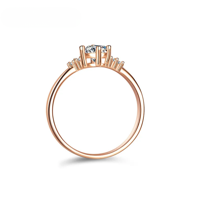 Anel Solitário Moissanite Prata 925 Ouro Rosado Luar Stela