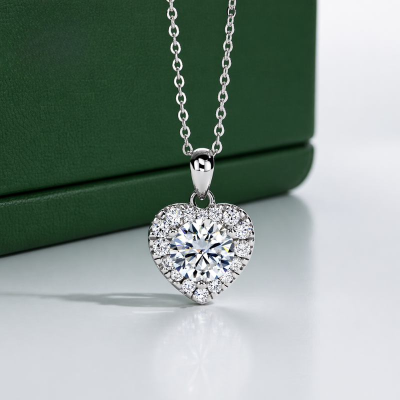 Colar Coração Halo Moissanite Luar Evelora - foto 2