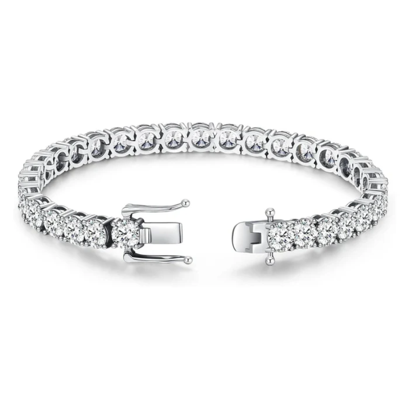 Pulseira Riviera 4.0mm Moissanite com Pedras Brilhantes Luar Alana