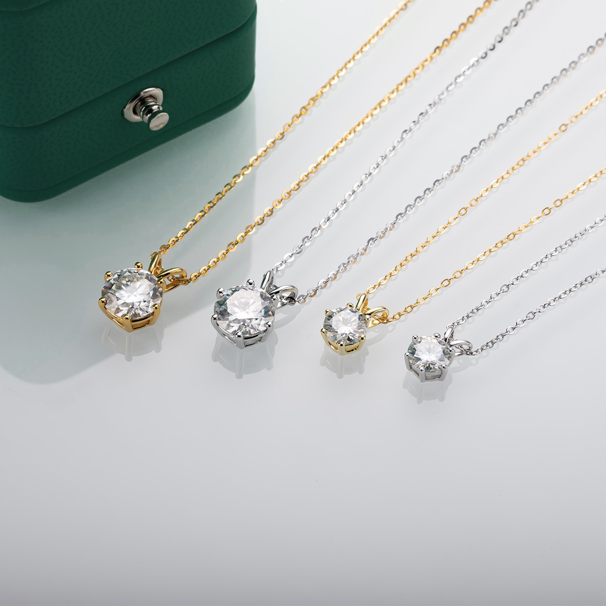 Colar Solitário Moissanite Banho Ouro 18k Luar Lumina - foto 2