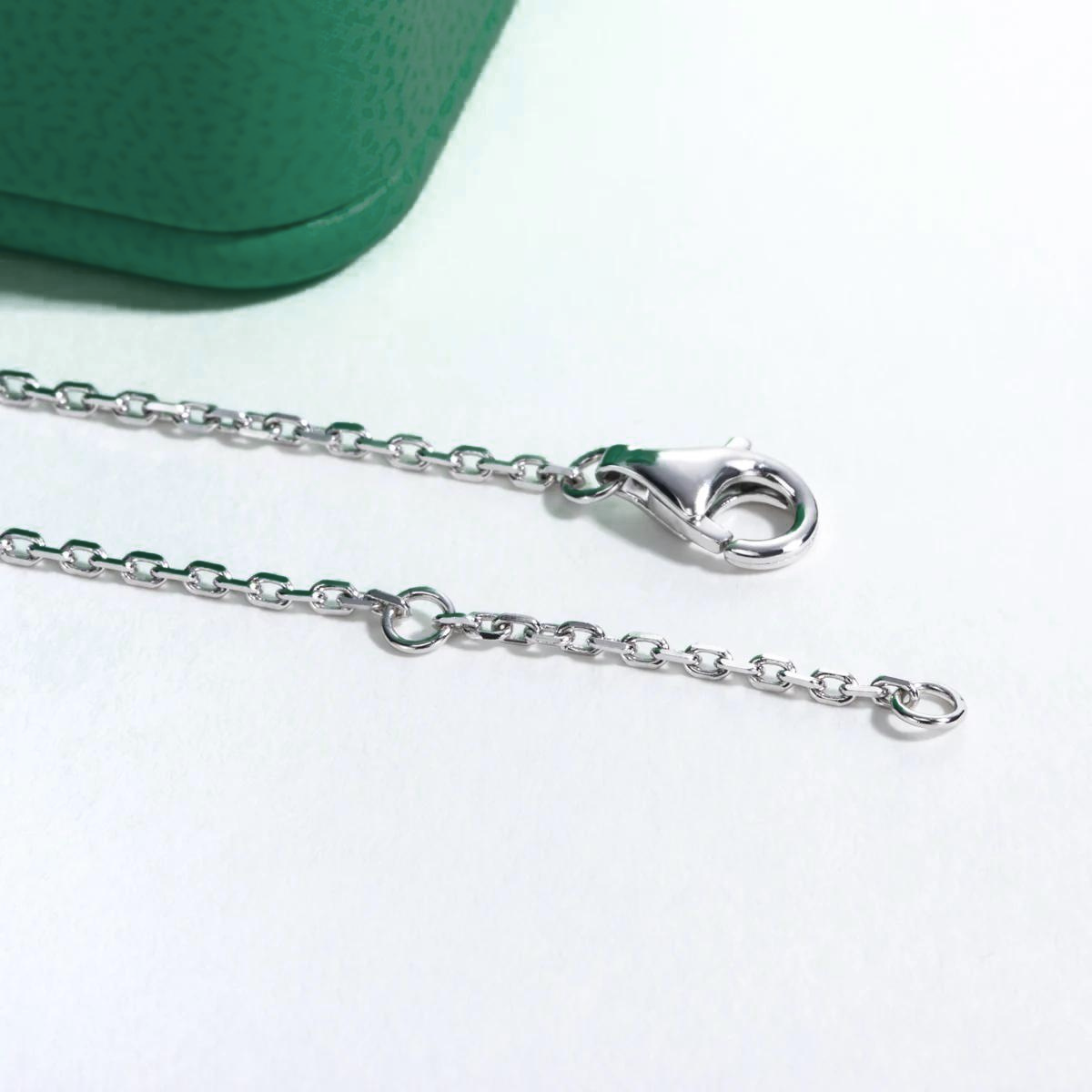 Pulseira Delicada Coração Moissanite Corrente Dupla Luar Délora