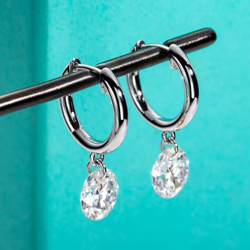 Brinco Argola Moissanite Prata 925 Luar Étoile - foto 5