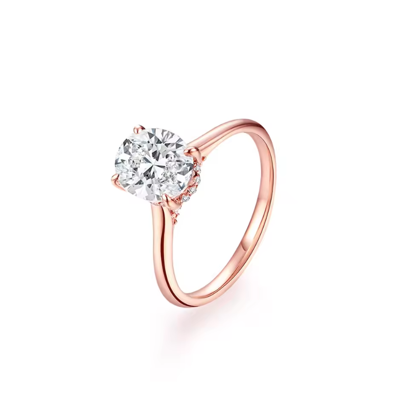 Anel Solitário Moissanite com Banho Ouro 18k Luar Rafaela
