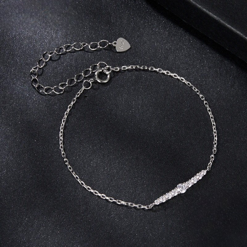Pulseira Moissanite em Prata 925 Riviera Ajustável Luar Brielle