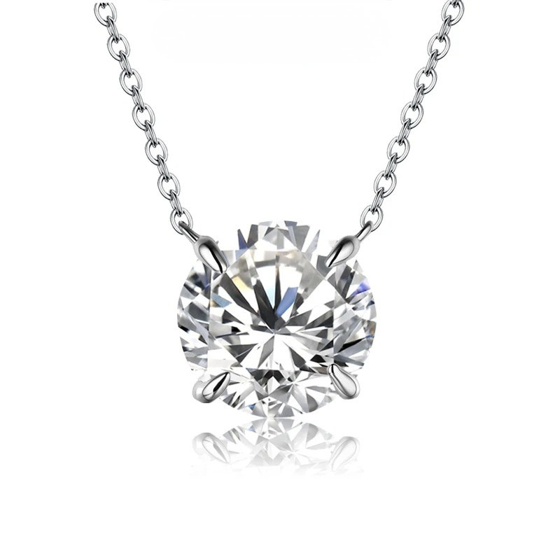 Colar Solitário Moissanite Prata 925 Luar Serenidade
