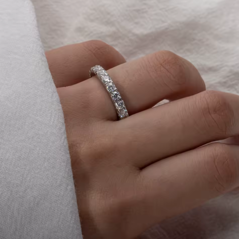 Anel Aliança Moissanite Brilho Intenso Luar Thais