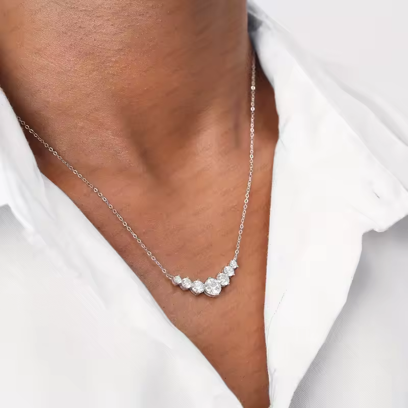 Colar Elegante Moissanite Prata 925 com Banho em Ouro 18k Luar Chiara - foto 6