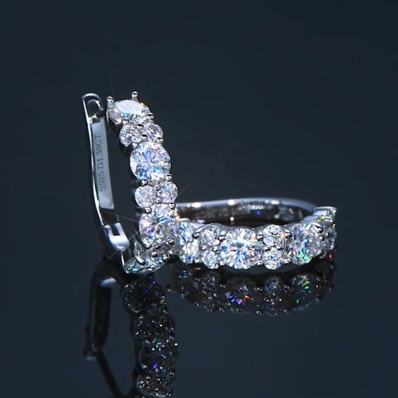 Brinco Argola Moissanite Banho Ouro 18K Luar Fiorenza - foto 5
