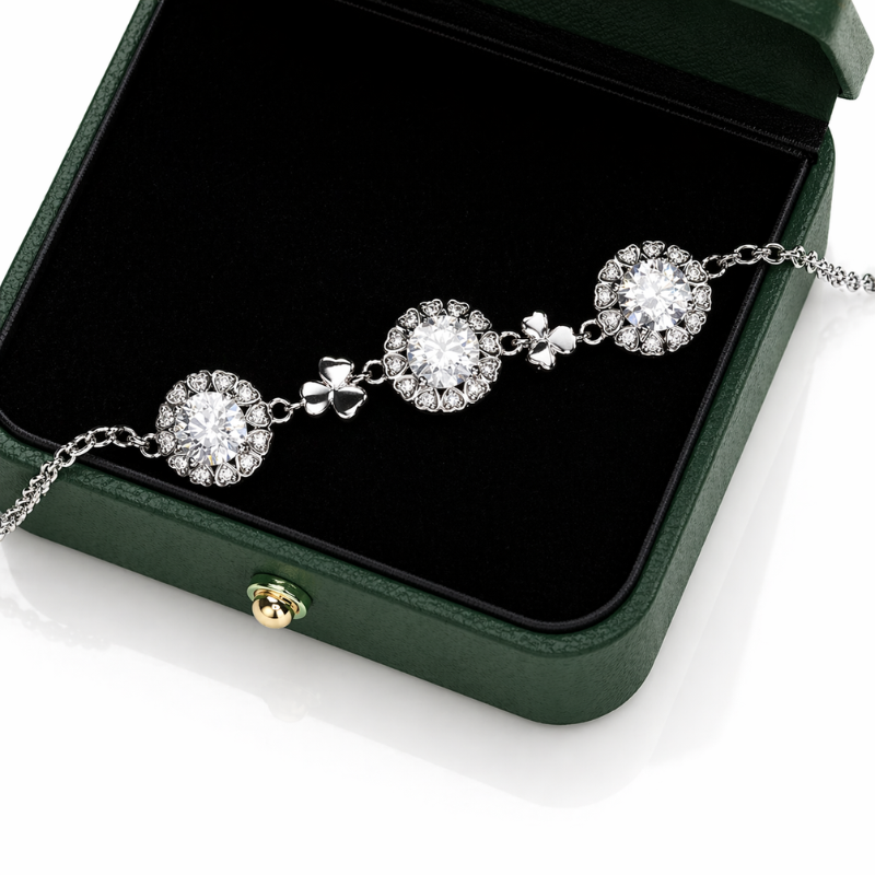 Pulseira Moissanite com Brilho Intenso em Prata 925 Luar Olívia