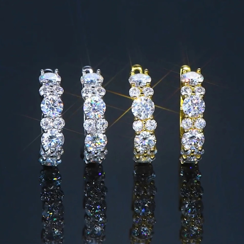 Brinco Argola Moissanite Banho Ouro 18K Luar Fiorenza - foto 6
