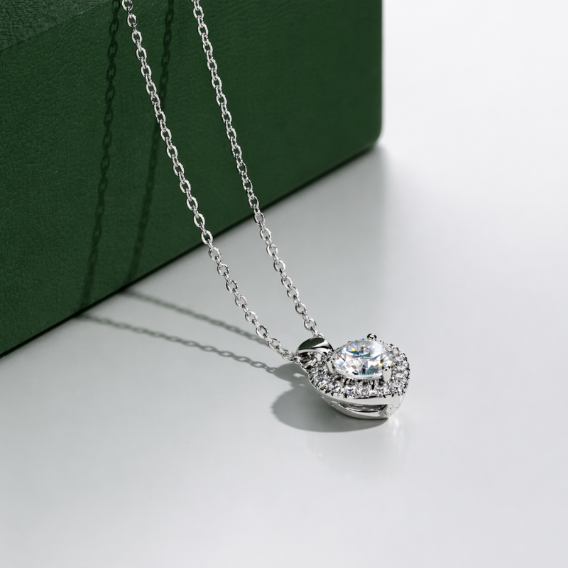 Colar Coração Halo Moissanite Luar Evelora - foto 5
