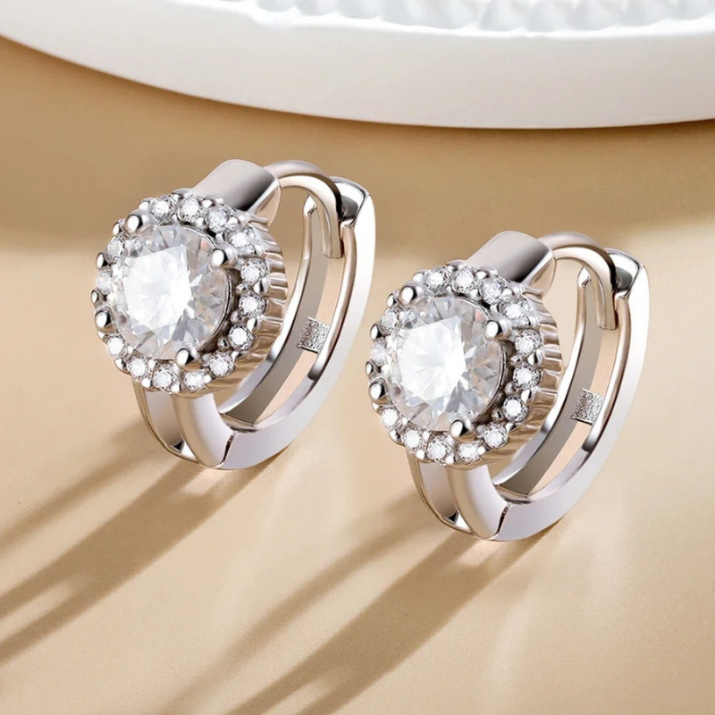 Brinco Argola Moissanite Ouro 18K Luar Harmonie - foto 3