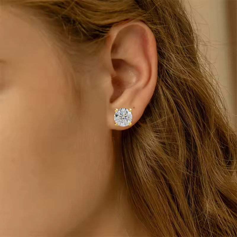 Brinco Ponto de Luz Moissanite Ouro 18K Luar Luminesca - foto 8