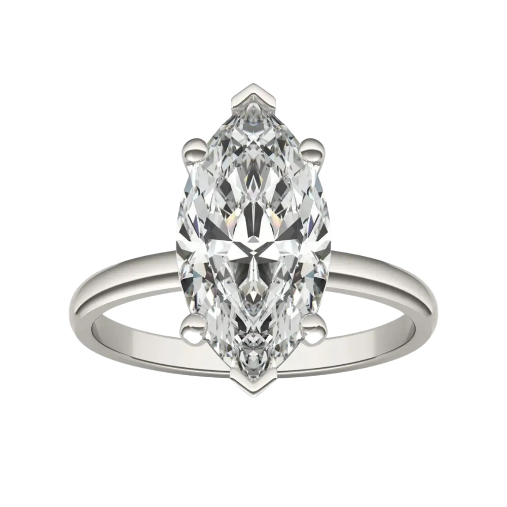 Anel Solitário Moissanite Elegante com Brilho Intenso Luar Íris