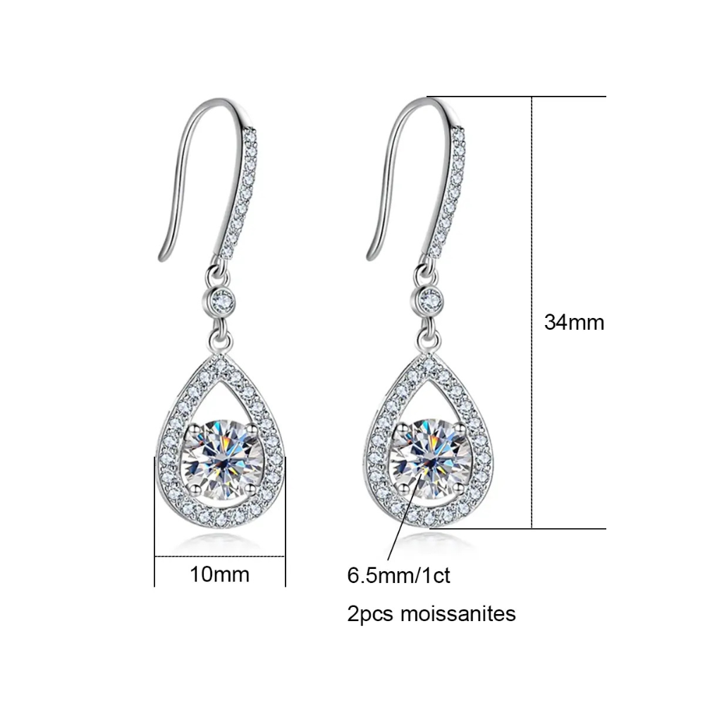 Brinco Gota Moissanite Prata 925 Luar Magnolia - foto 6