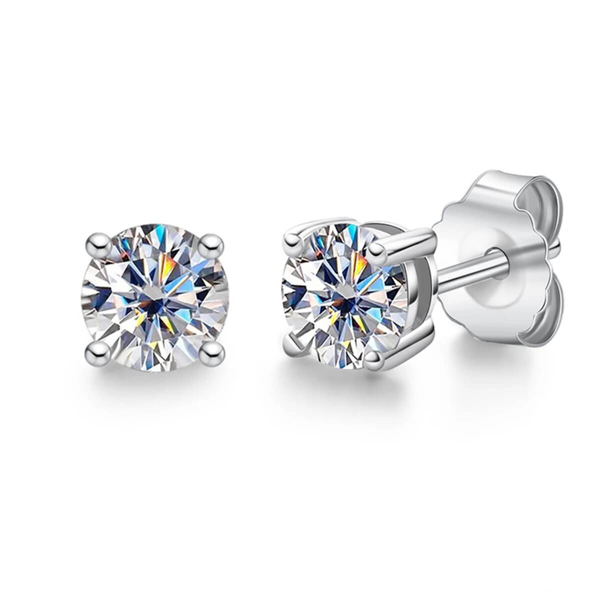 Brinco Ponto de Luz Moissanite Prata 925 Luar Cristal