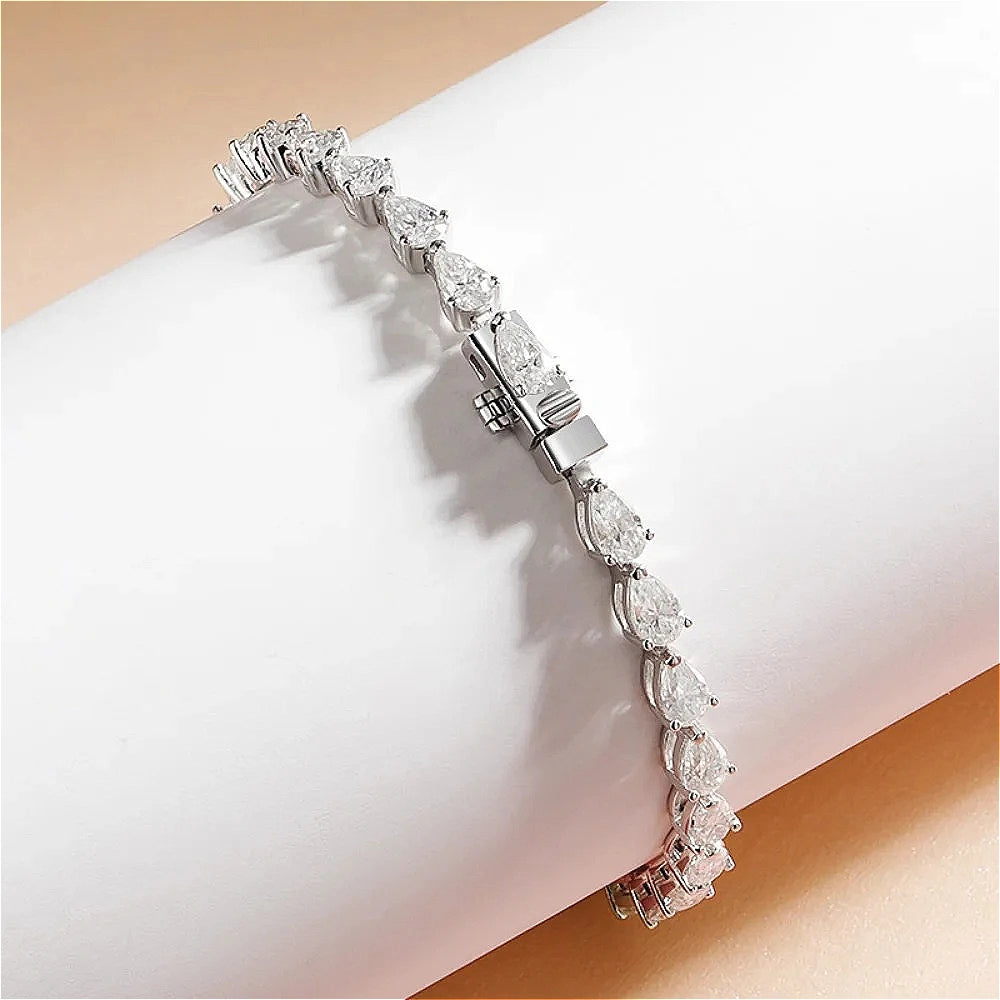 Pulseira Tenis Moissanite Prata 925 Luar Gota - foto 3
