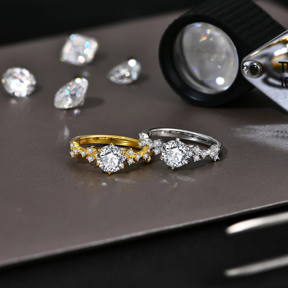 Anel Floral Moissanite Ouro 14K Luar Fioretta - foto 4