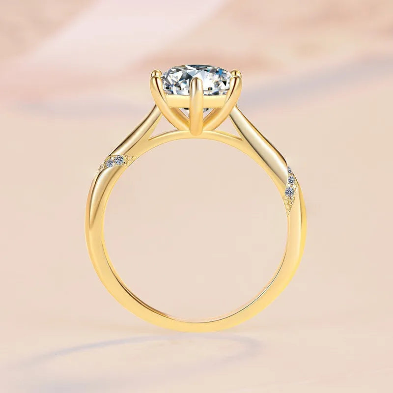 Anel Solitário Moissanite Banho Ouro 18K Luar Harmond - foto 3