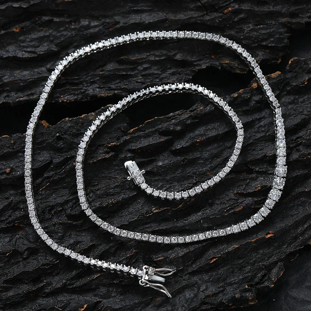Colar Tennis Moissanite Prata 925 Luar Brilhante - foto 3