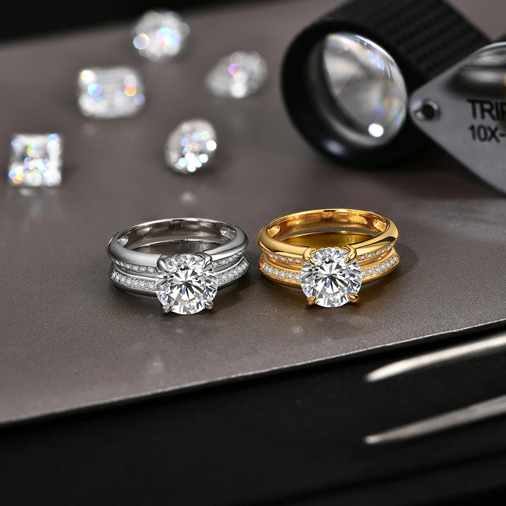 Anel Solitário Moissanite Ouro 18K Luar Giordana - foto 3