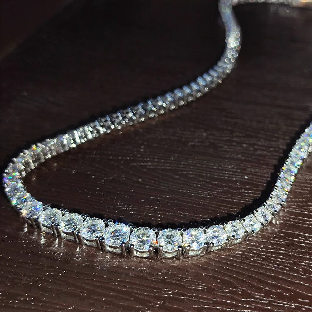 Colar Tennis Moissanite Prata 925 Luar Brilhante - foto 4