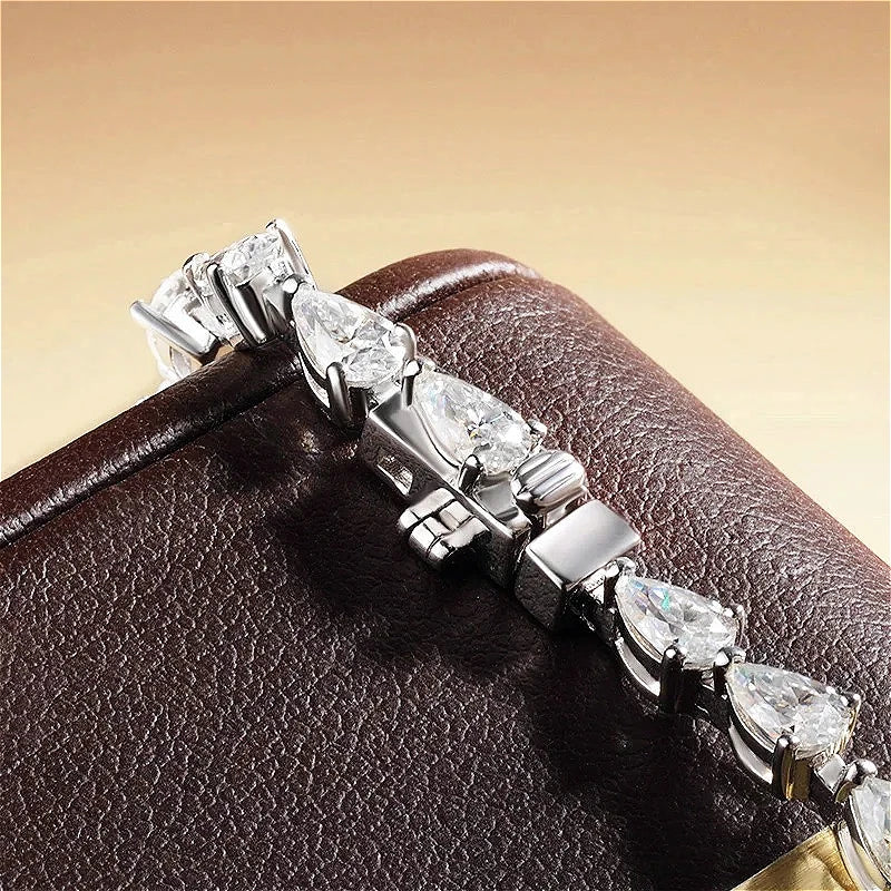 Pulseira Tenis Moissanite Prata 925 Luar Gota - foto 4