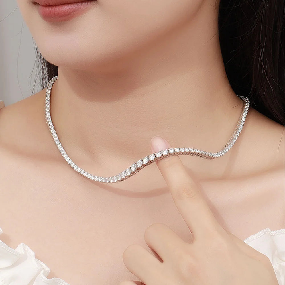 Colar Tennis Moissanite Prata 925 Luar Brilhante - foto 19