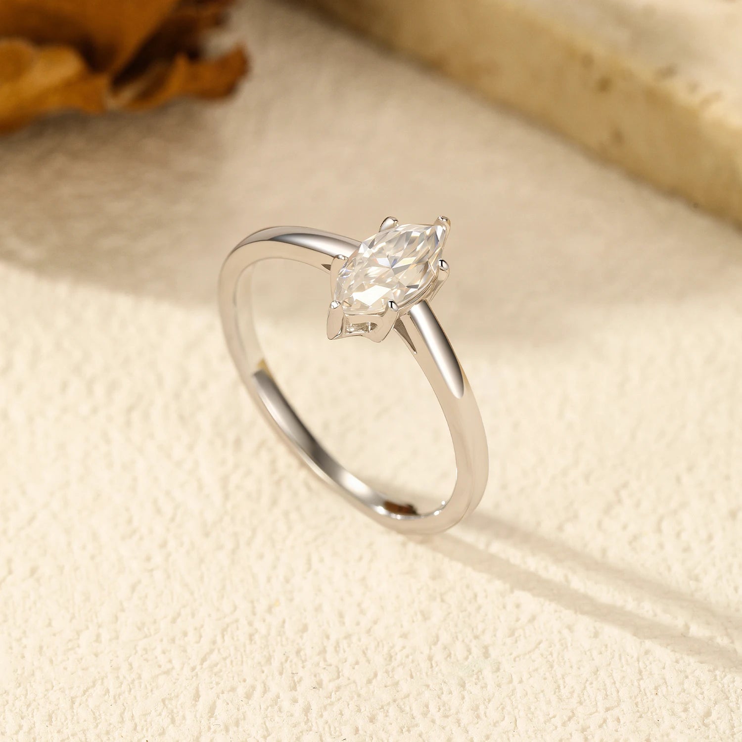 Anel Solitário Marquise Moissanite Prata 925 Luar Solène - foto 4