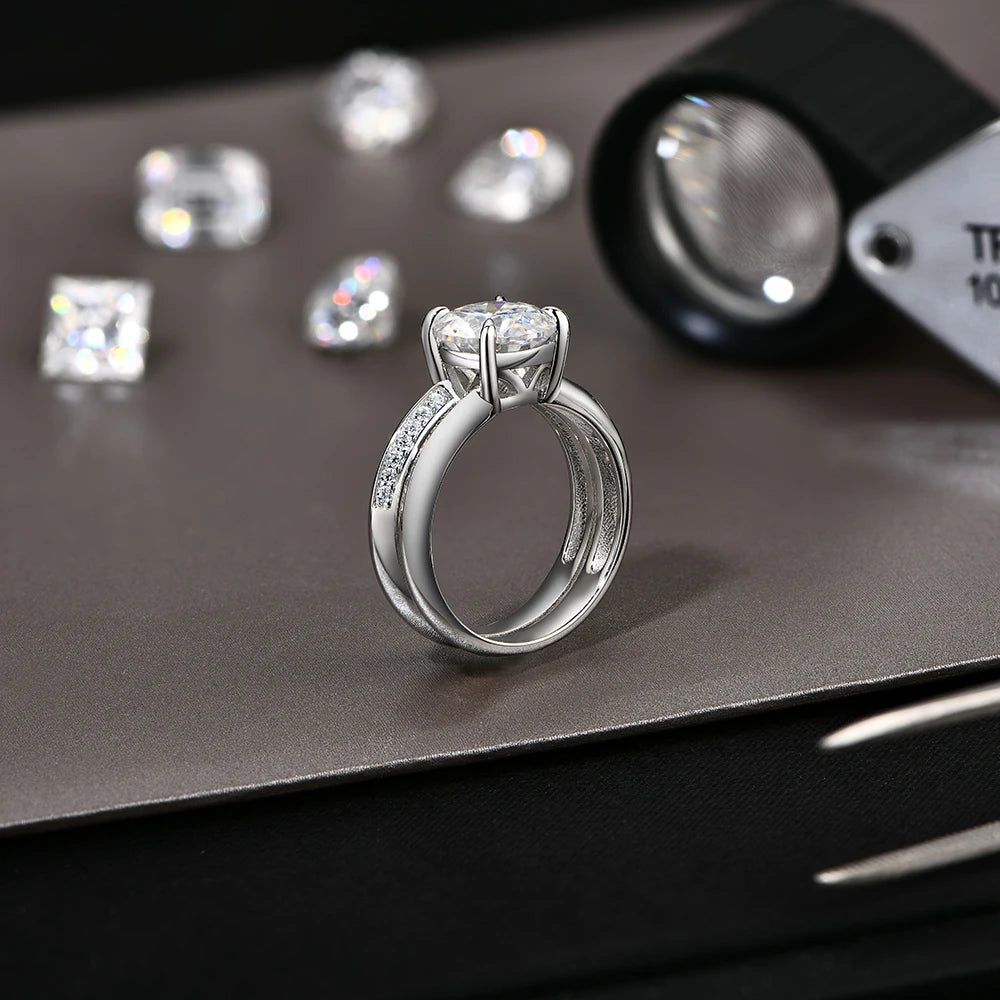 Anel Solitário Moissanite Ouro 18K Luar Giordana - foto 4