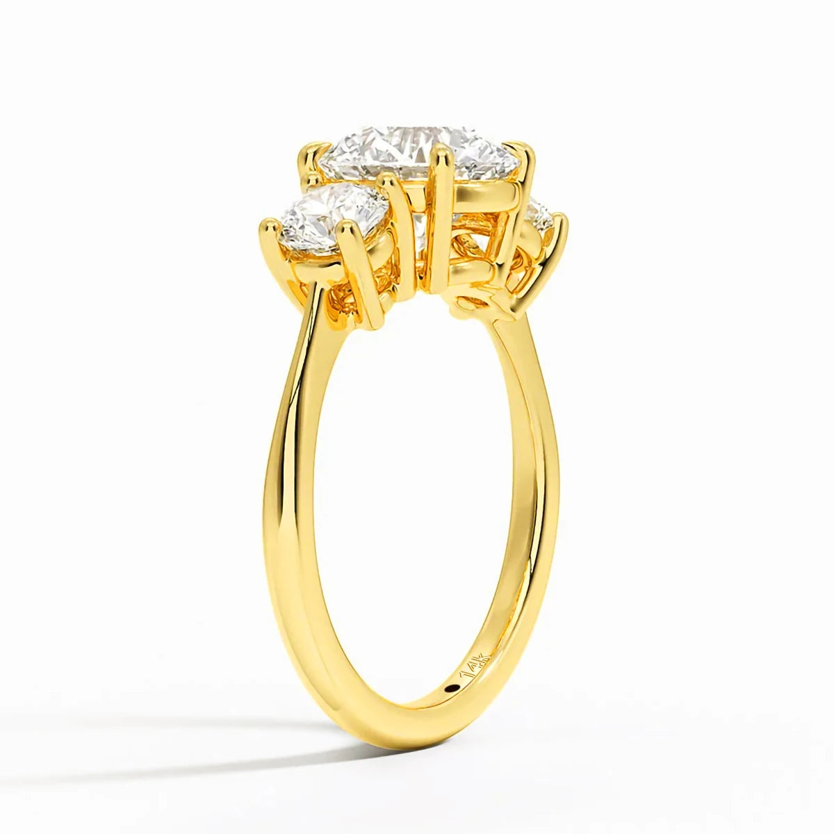 Anel Trio Elegante Moissanite Ouro 14K Luar Artemis