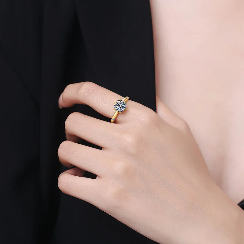 Anel Solitário Moissanite Banho Ouro 18K Luar Harmond - foto 5