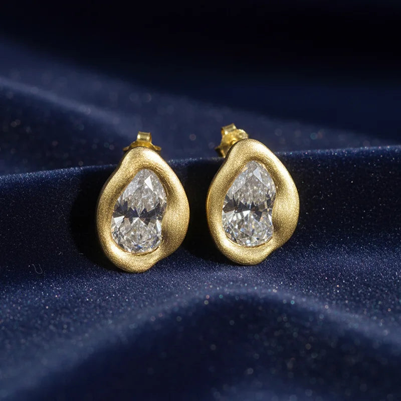 Brinco Gota Moissanite Prata 925 Ouro 18K Luar Magnélia - foto 5