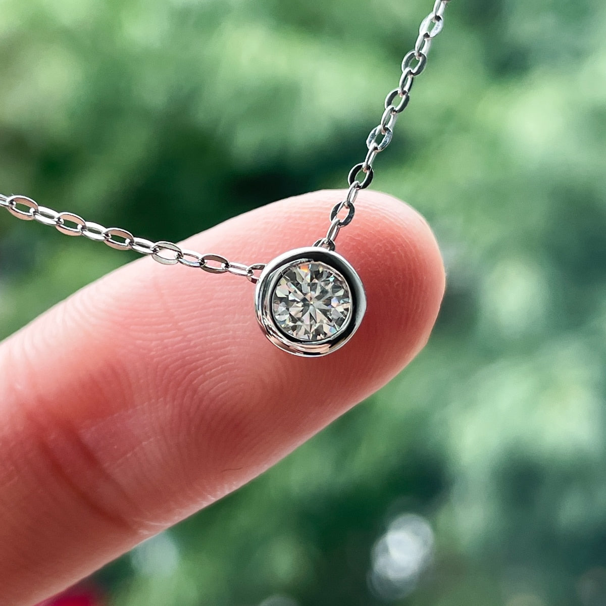 Colar Ponto de Luz Moissanite Prata 925 Luar Brilhante - foto 5