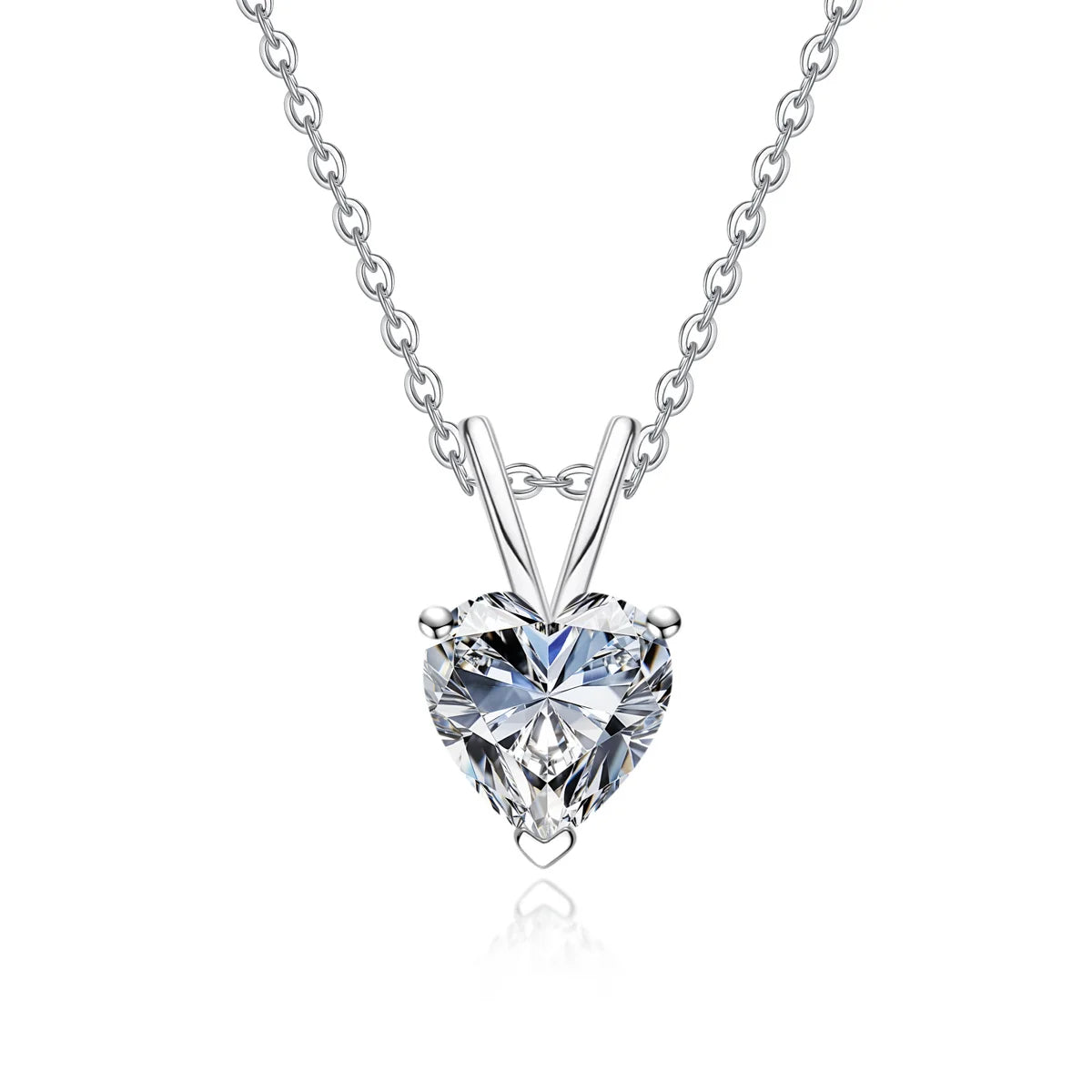 Colar Coração Moissanite Prata 925 Luar Armonia
