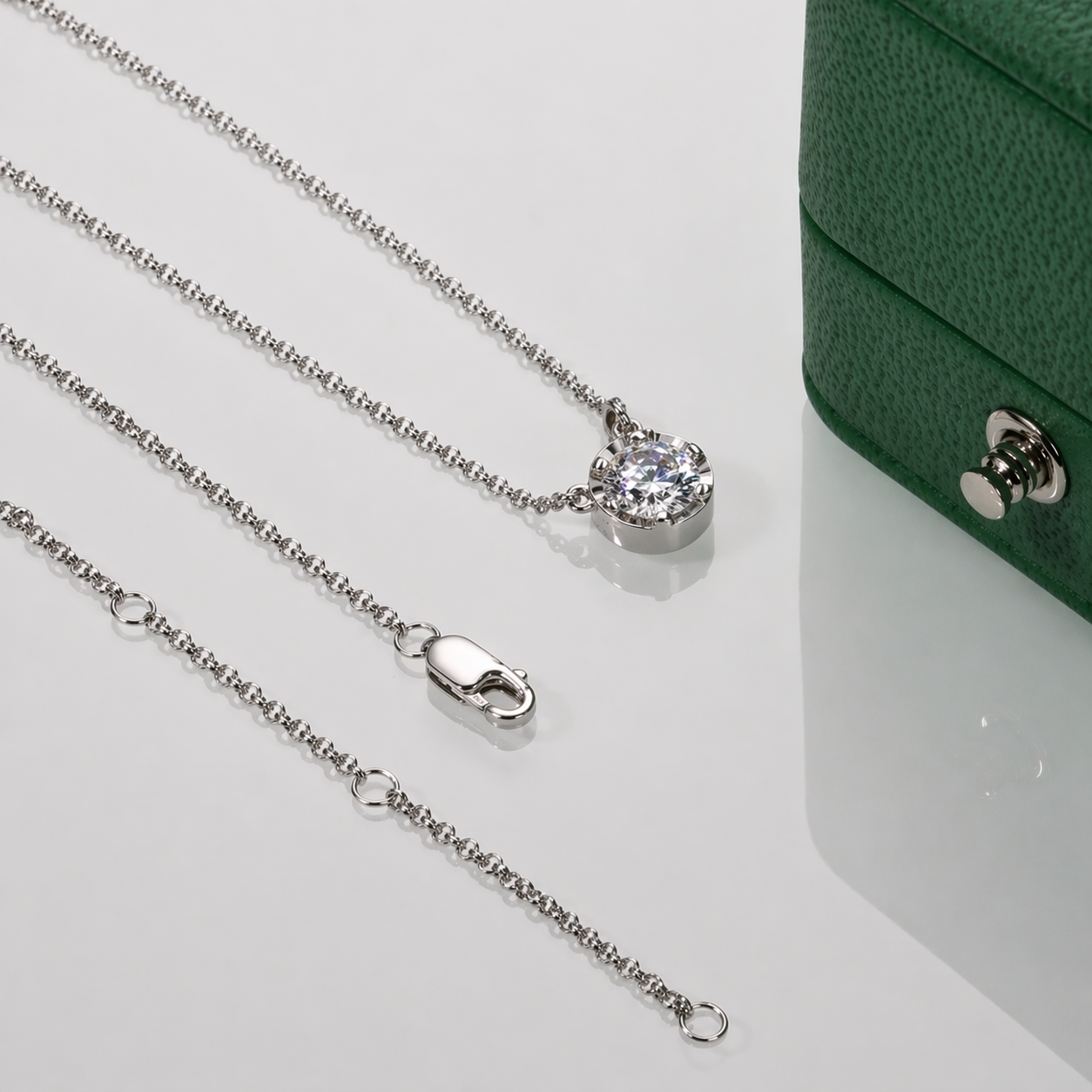 Colar Ponto de Luz Moissanite Prata 925 Luar Brisa - foto 3
