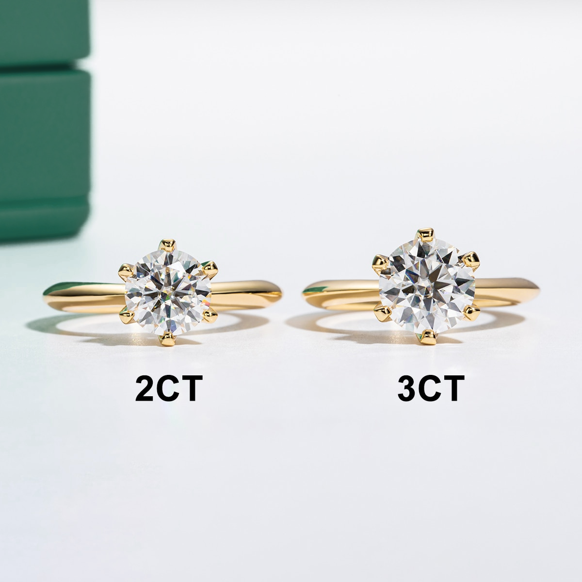 Anel Solitário Moissanite Prata 925 Banho Ouro 18K Luar Essenza