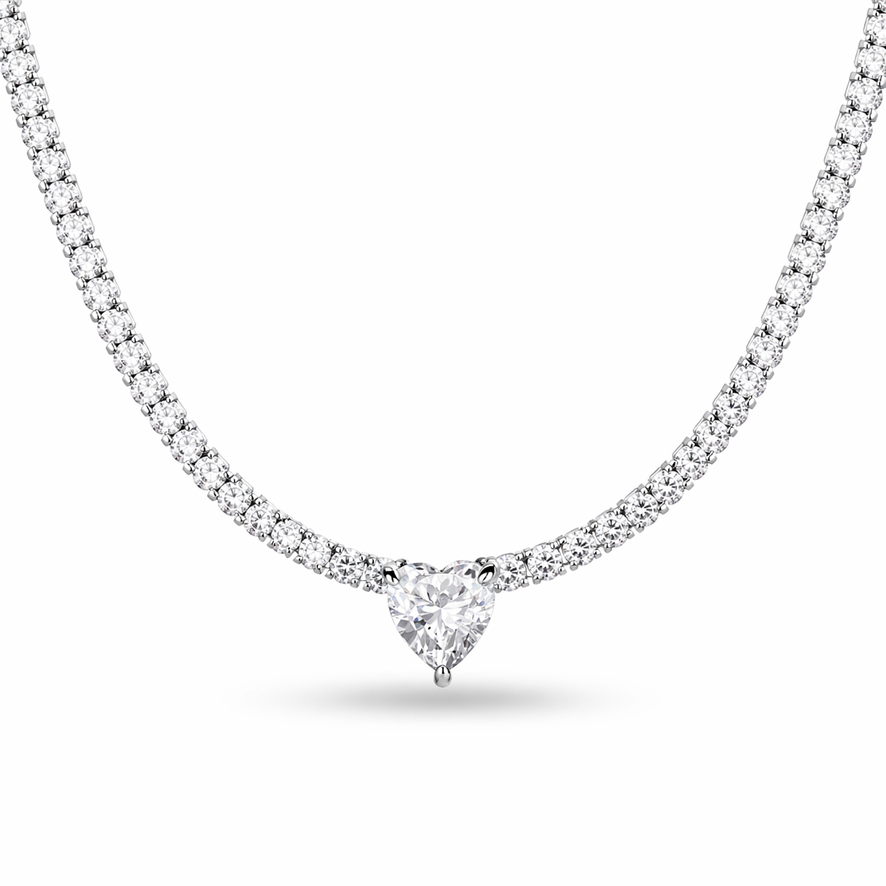 Gargantilha Riviera Coração Moissanite Luar Falnel