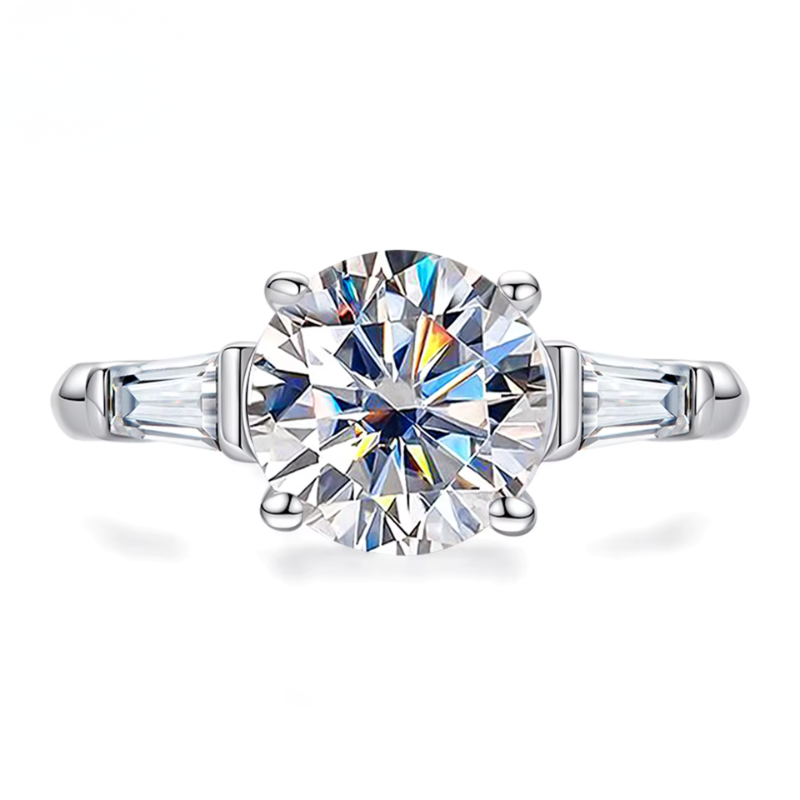 Anel Solitário Brilhante com Moissanite em Prata 925 Luar Cirila