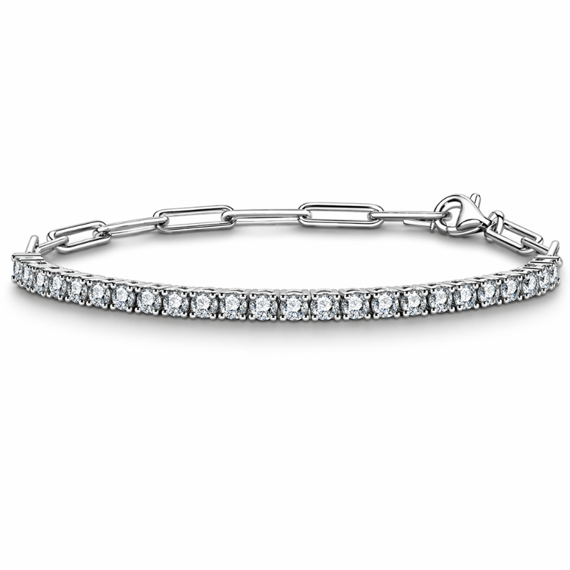 Pulseira Elegante Riviera Moissanite Prata 925 Luar SoraLux