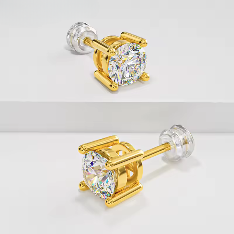 Brinco Ponto de Luz Moissanite Ouro 18K Luar Luminesca - foto 2