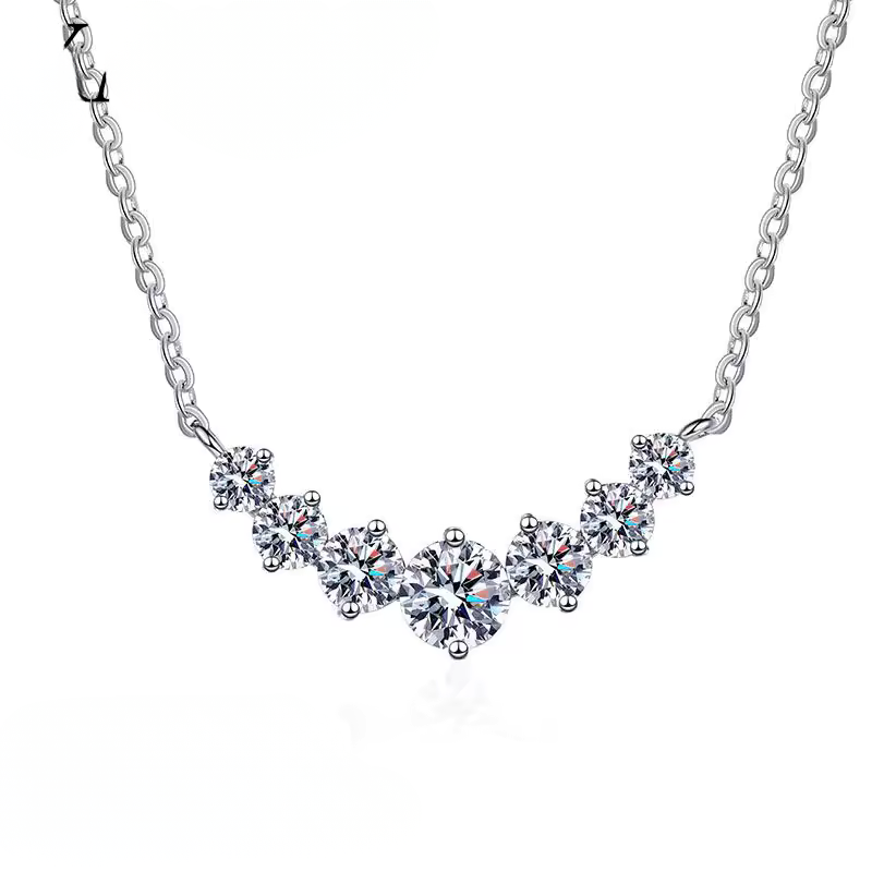 Colar Elegante Moissanite Prata 925 com Banho em Ouro 18k Luar Chiara