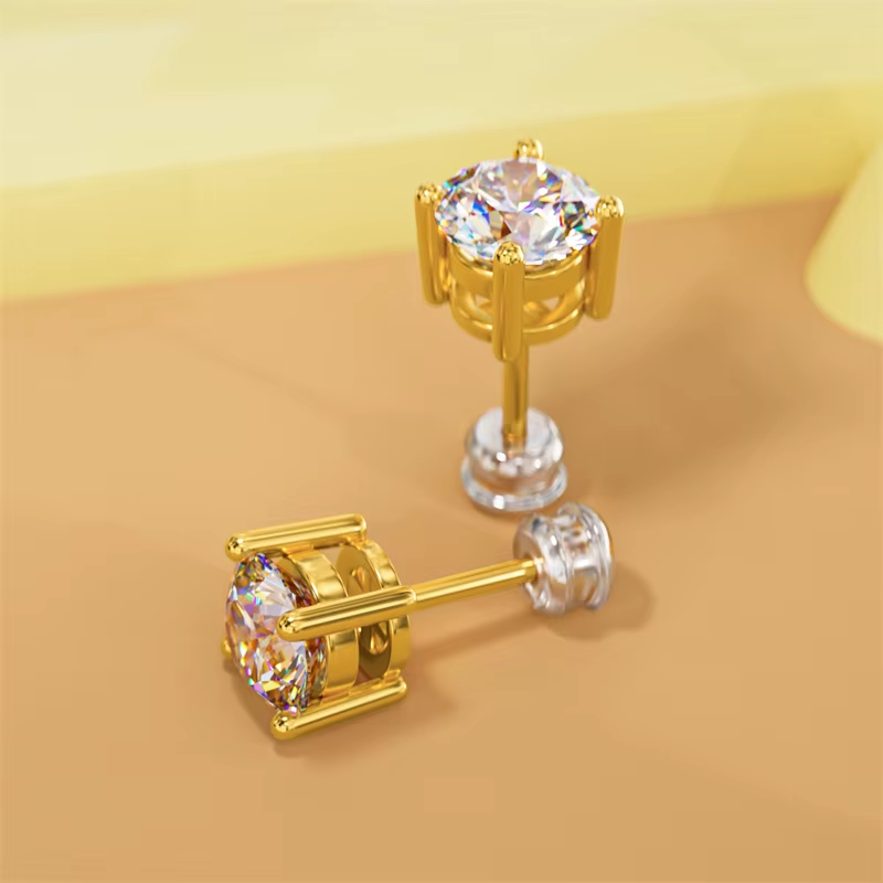 Brinco Ponto de Luz Moissanite Ouro 18K Luar Luminesca - foto 4