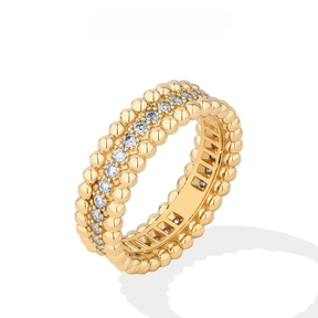 Anel Luar Linz – Aliança Eterna com Moissanite e Ouro 18k