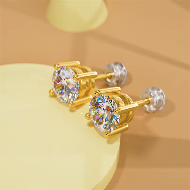 Brinco Ponto de Luz Moissanite Ouro 18K Luar Luminesca - foto 5